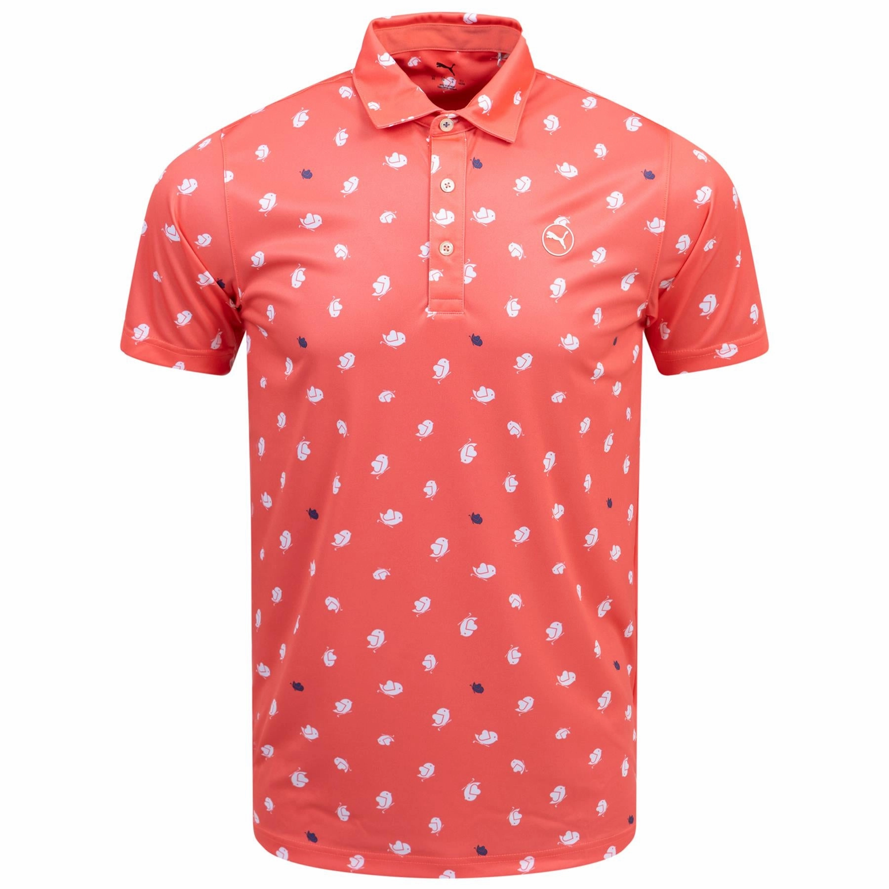 Pure 2.0 Birdies Polo Peach Frost/White Glow Puma men's athletic clothing