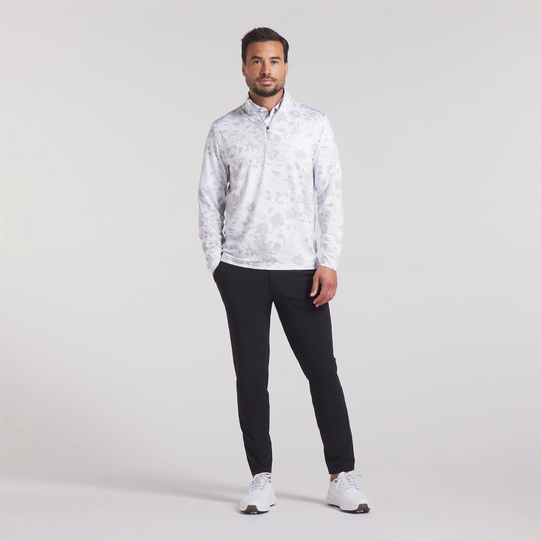 Pure 2.0 Rose Quarter Zip White Glow/Strong Grey Puma Men's Sportswear