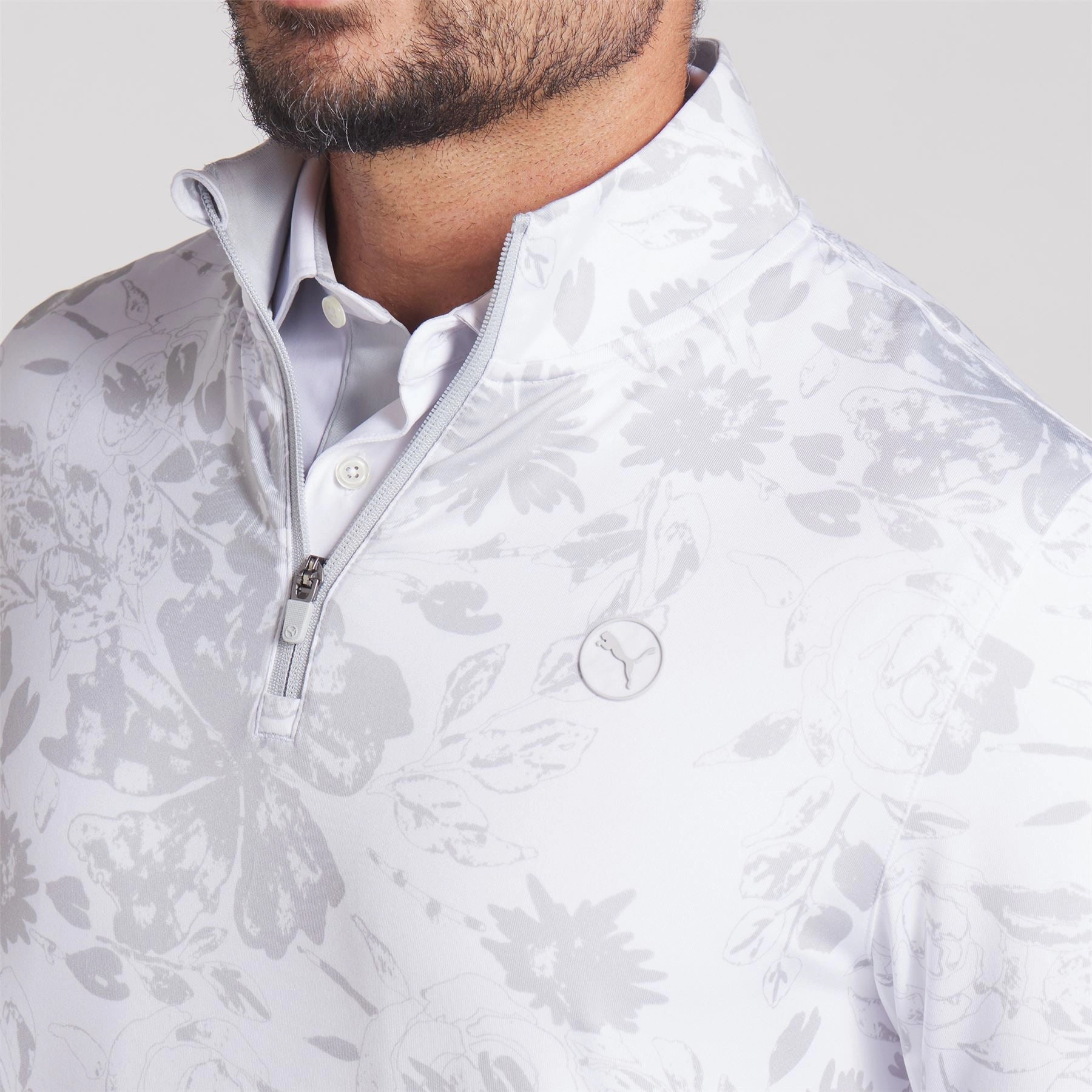 Pure 2.0 Rose Quarter Zip White Glow/Strong Grey Puma Men's Sportswear