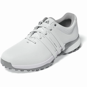 High-Top Shoes, All-Day Wear Shoes, Versatile Shoes Pure Motion Adidas Men's Tour360 25 Spikeless Golf Shoes - Cloud White/Silver Metallic Running Style