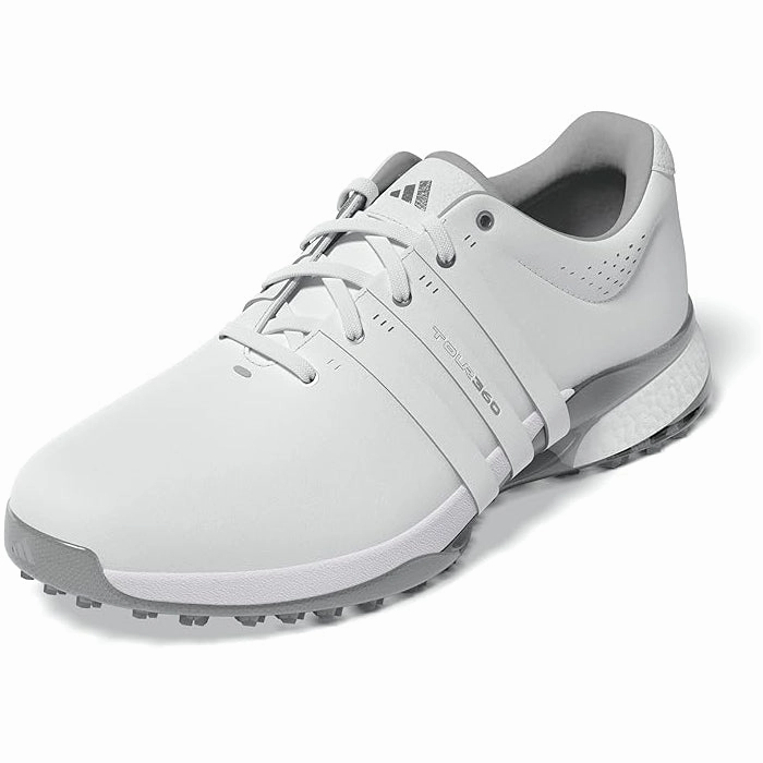 High-Top Shoes, All-Day Wear Shoes, Versatile Shoes Pure Motion Adidas Men's Tour360 25 Spikeless Golf Shoes - Cloud White/Silver Metallic Running Style