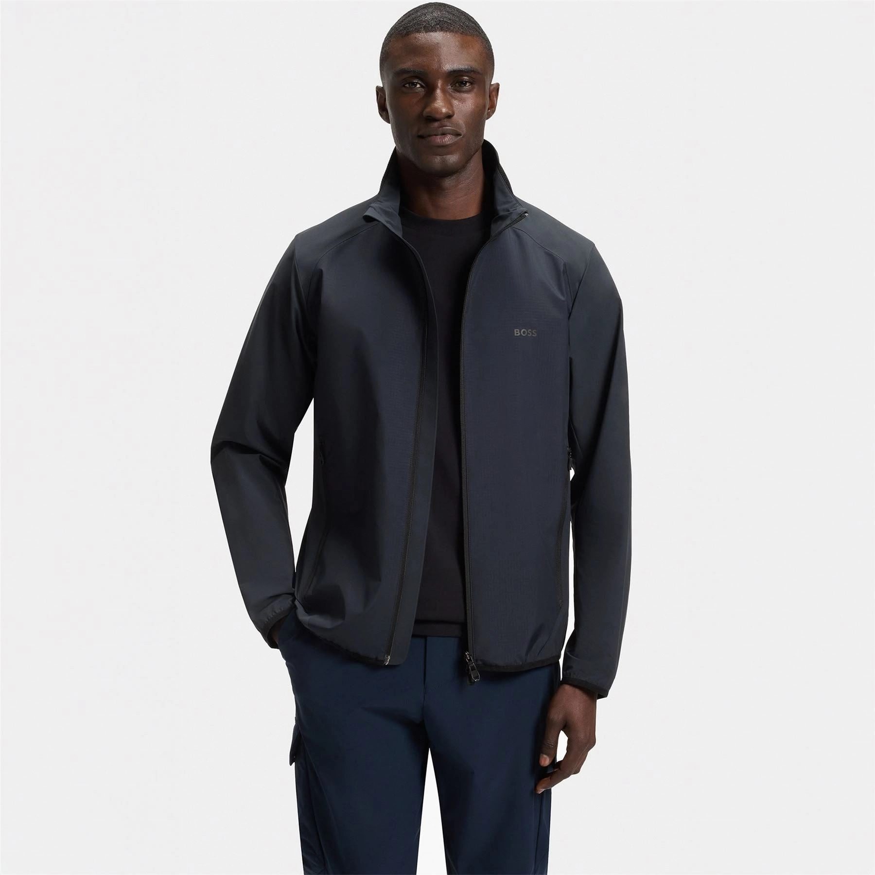 Putt Full Zip Lightweight Jacket Dark Blue Boss men's fashion and office attire
