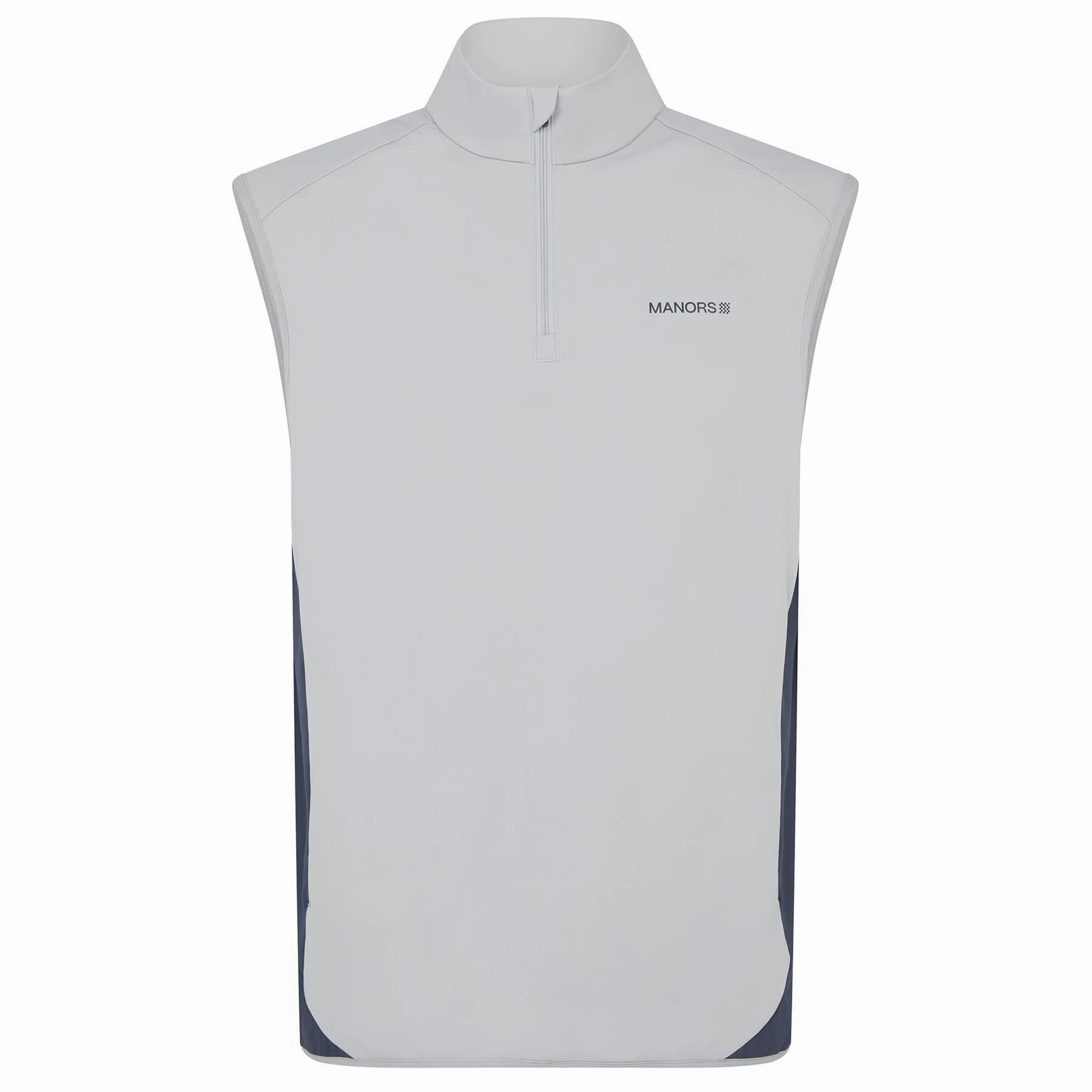 Quarter Zip Tech Gilet Sky Grey Manors Men's Classic Apparel