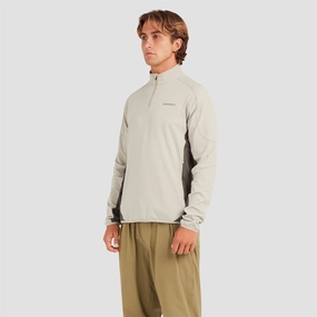 Quarter Zip Tech Mid Layer Greige Manors mens classic apparel