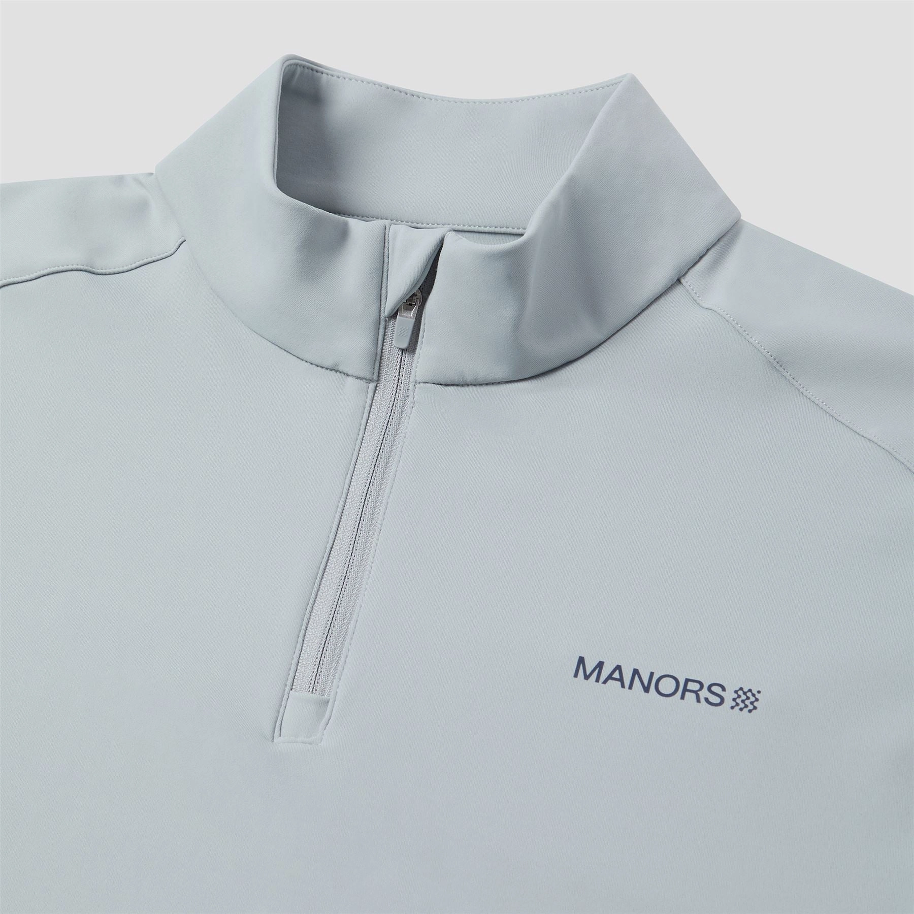 Quarter Zip Tech Mid Layer Sky Grey Manors Men's Classic Apparel