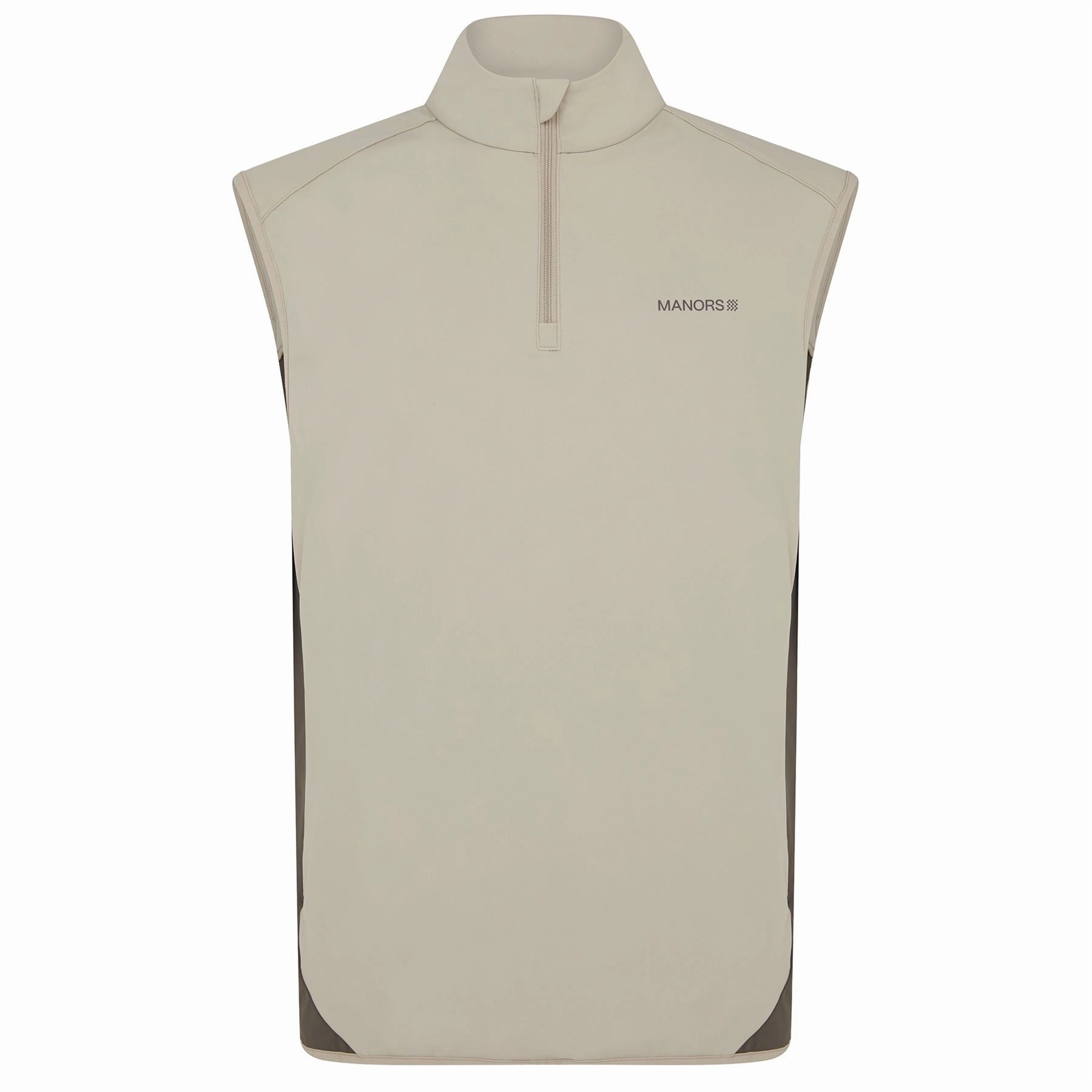 Quarter Zip Tech Vest Greige Manors Men's Classic Apparel