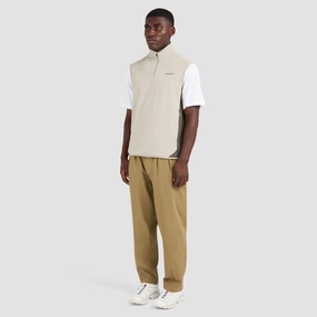 Quarter Zip Tech Vest Greige Manors mens classic apparel