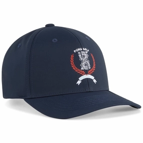 Queen City Golf Hat Deep Navy/Red Fire Puma men's athletic clothing