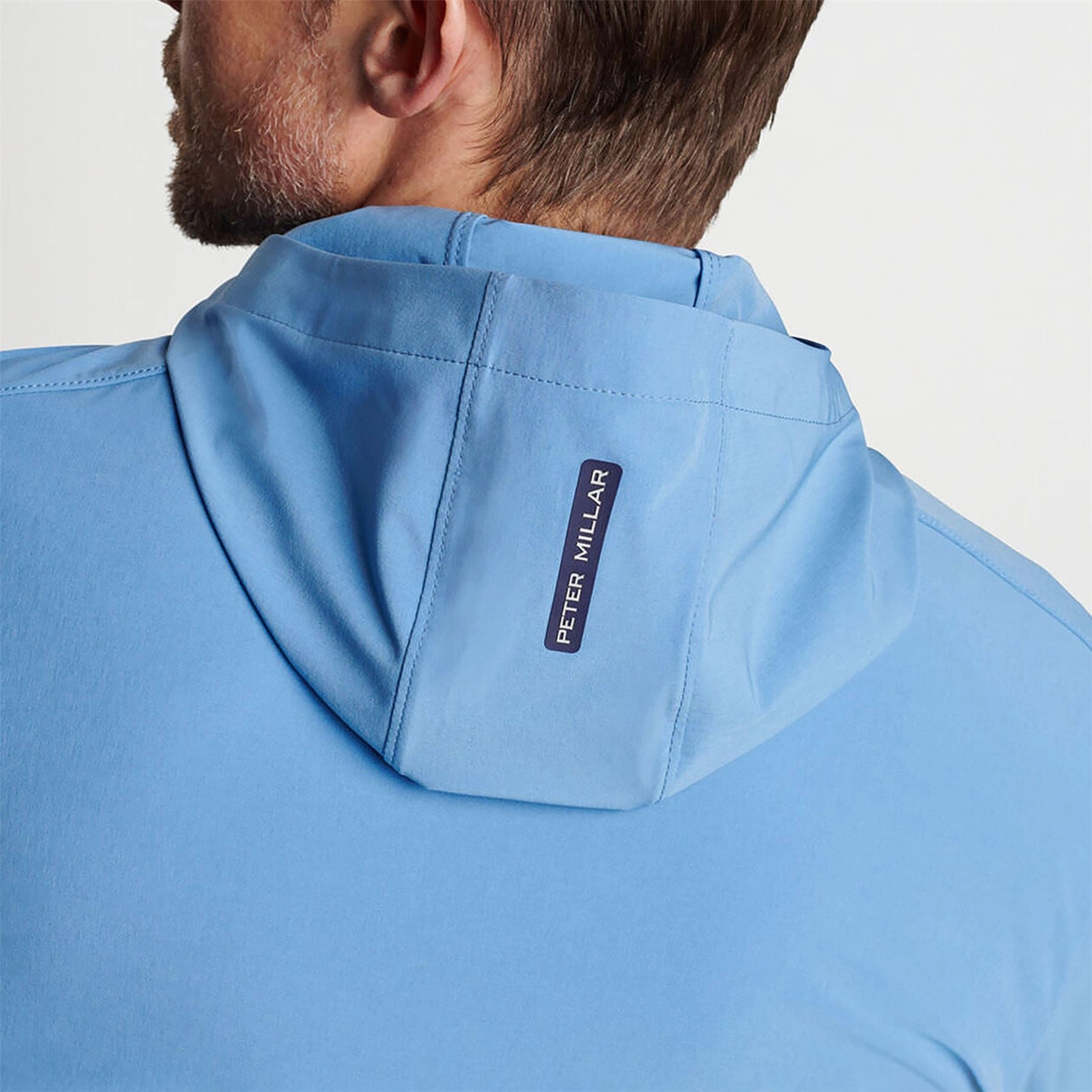 Quest Half Zip Hooded Jacket Brook Blue Peter Millar Menswear Collection