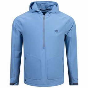 Quest Half Zip Hooded Jacket Brook Blue Peter Millar clothing for men