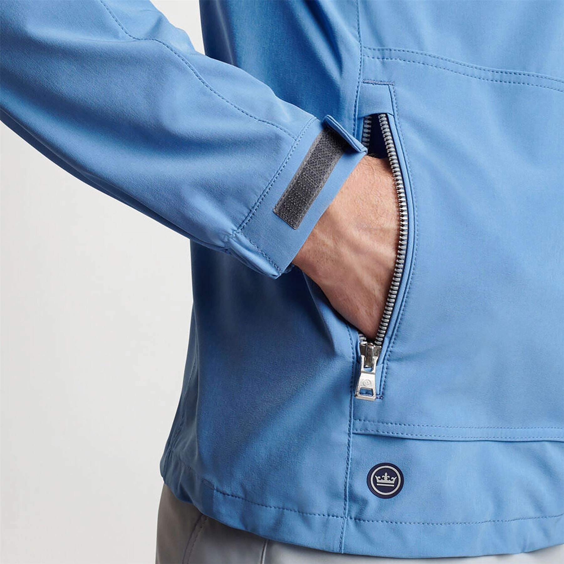 Quest Half Zip Hooded Jacket Brook Blue Peter Millar Menswear Collection
