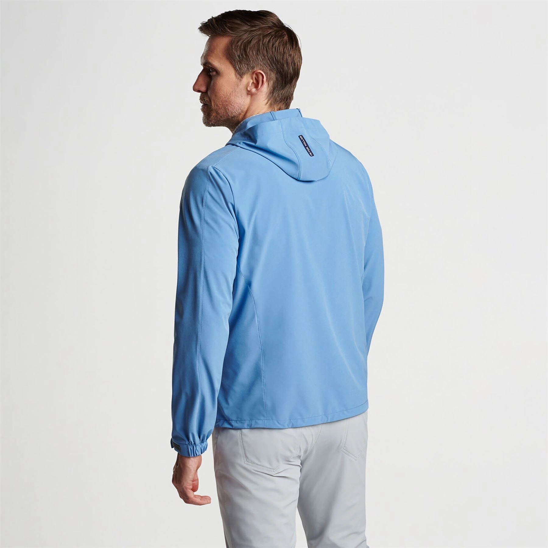 Quest Half Zip Hooded Jacket Brook Blue Peter Millar Menswear Collection