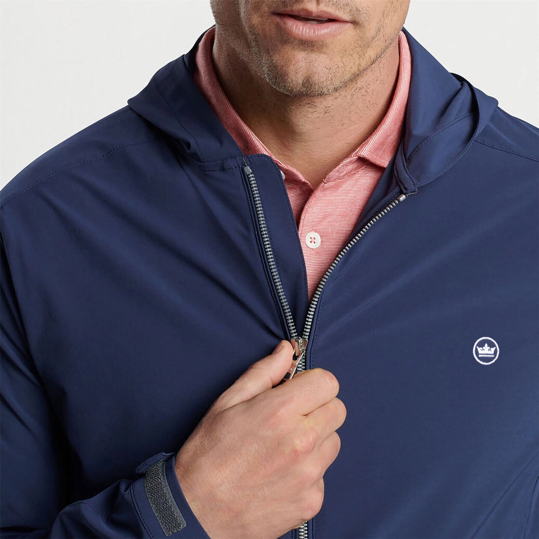 Quest Half Zip Hooded Jacket Navy Peter Millar Menswear Collection