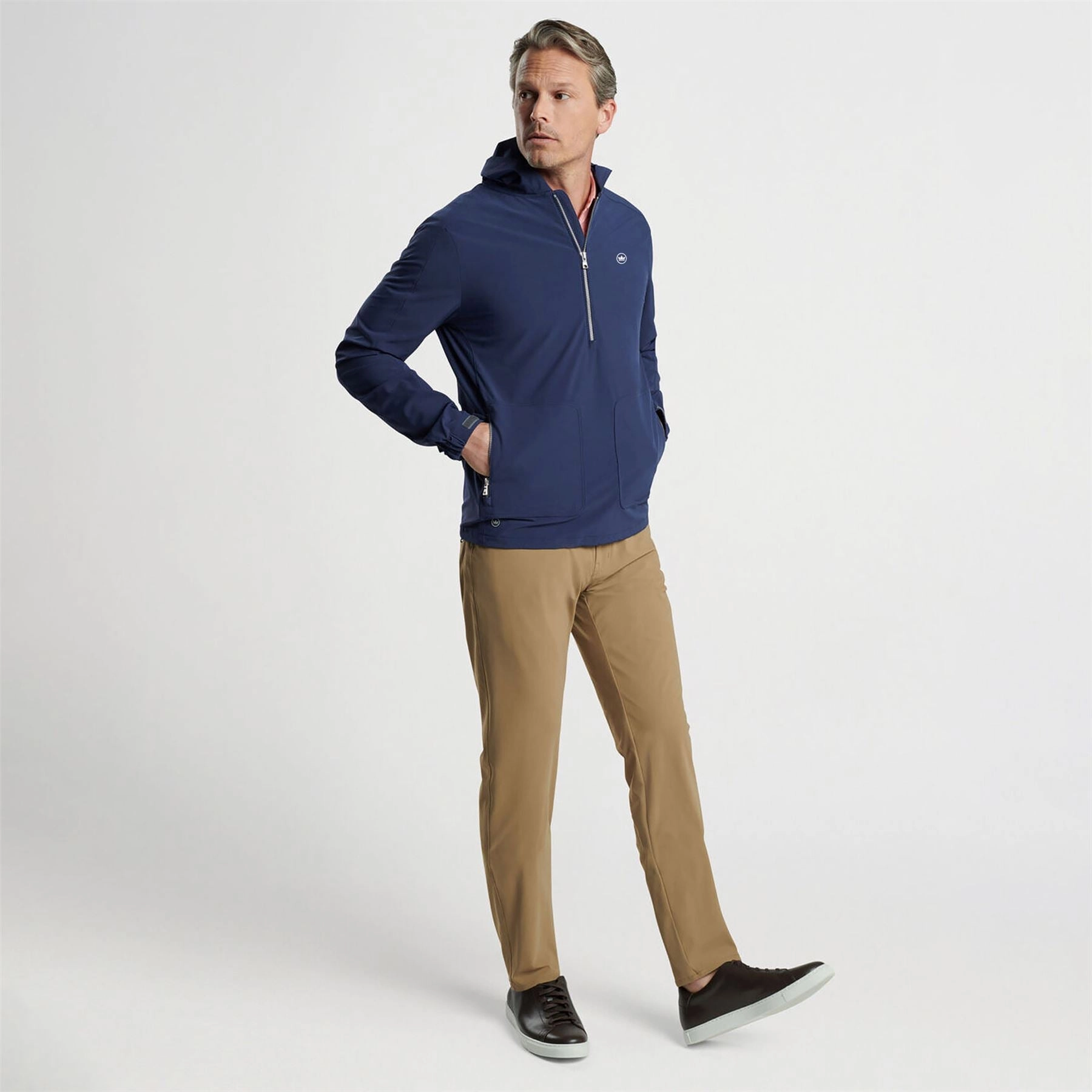 Quest Half Zip Hooded Jacket Navy Peter Millar Menswear Collection