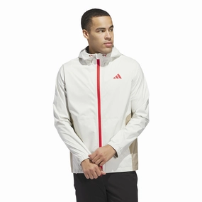 RAIN.RDY Hooded Lightweight Jacket Aluminium Adidas men's athletic apparel