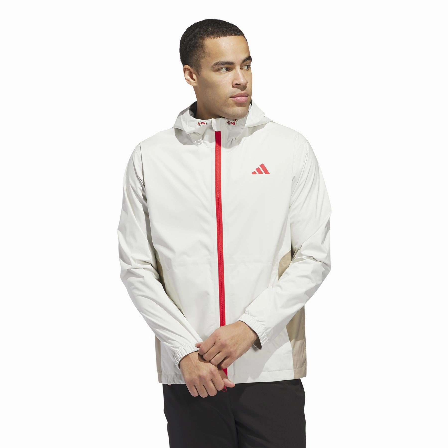 RAIN.RDY Hooded Lightweight Jacket Aluminium Adidas men's athletic apparel