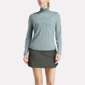 Reebok Shoes Women's Long Sleeve Engineered Vector Jacquard 1/4 Zip Golf Pullover Top