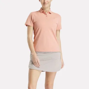 Reebok Shoes Women's Short Sleeve Stretch Pique Placket Polo Shirt