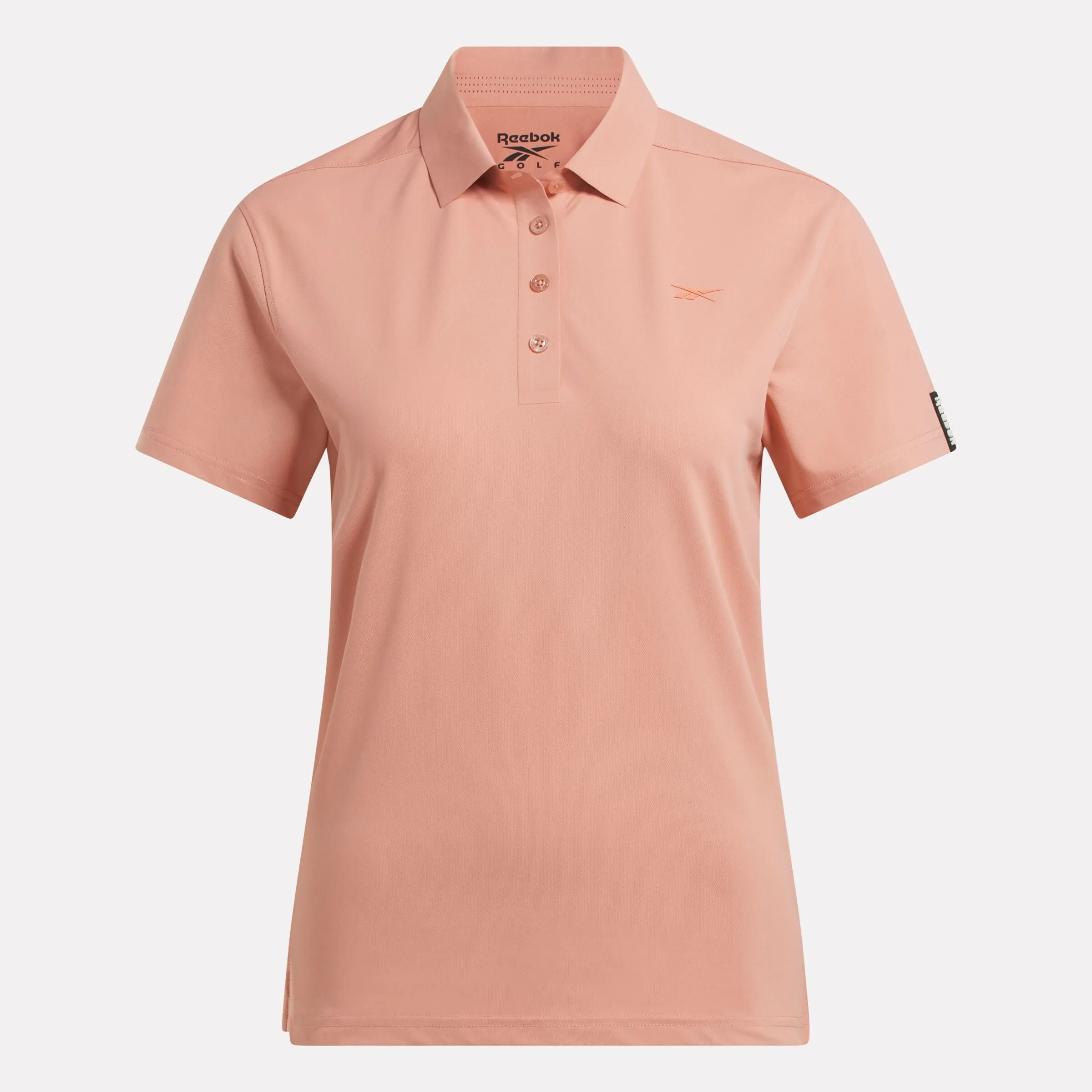 Reebok Shoes Women's Short Sleeve Stretch Pique Placket Polo Shirt