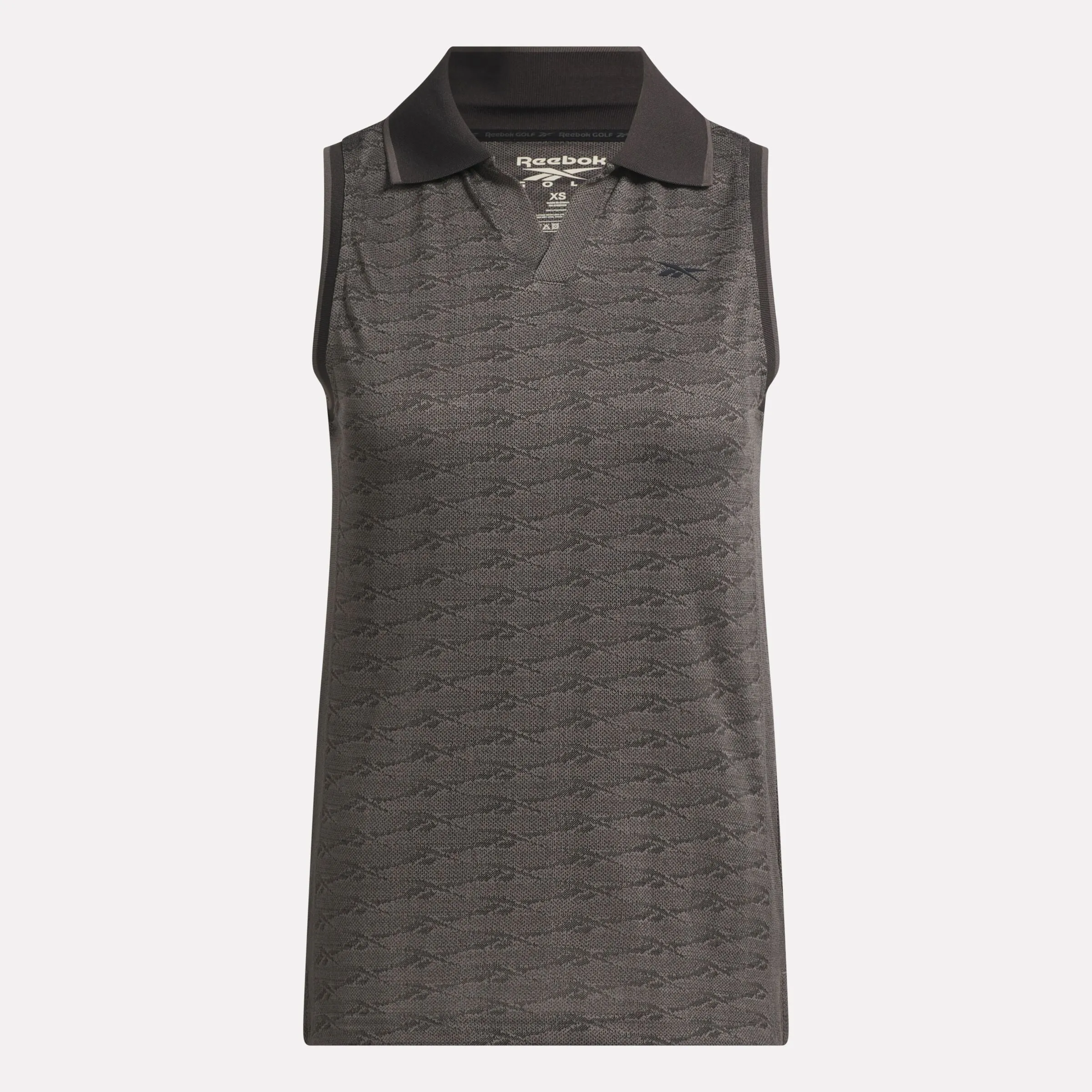 Reebok Shoes Women's Sleeveless Tonal Vector Jacquard Golf Polo Shirt