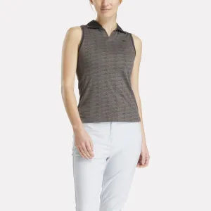 Reebok Shoes Women's Sleeveless Tonal Vector Jacquard Golf Polo Shirt