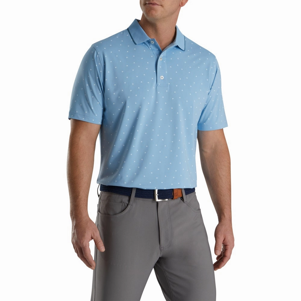 Footjoy Push Play Print Lisle Knit Collar Polo (Previous Season Style) sporty look, childrens swimming suit, padded fashion coat