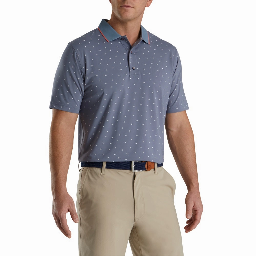 men's knit sweater Refined Layer Footjoy Push Play Print Lisle Knit Collar Polo (Previous Season Style) Flexible Hoodie