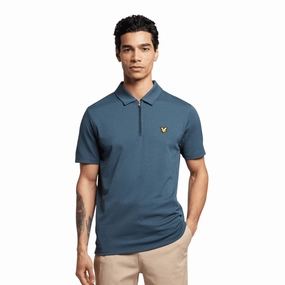 women's lounge shorts, women's fitted blazer Refined Layer Lyle & Scott Chevron Zip Golf Polo SP1865G Breathable Knit