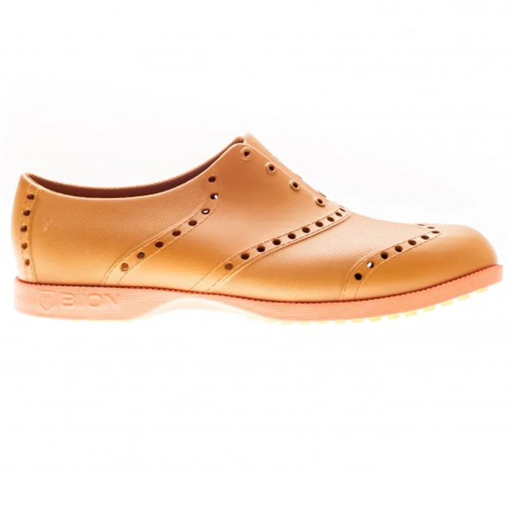 Athleisure Shoes, Sport Casual Sneakers, Fashion Sneakers Retro Trainers BIION Brights Spikeless Golf Shoes Leather/Orange - 16 Unisex Pulse Stride