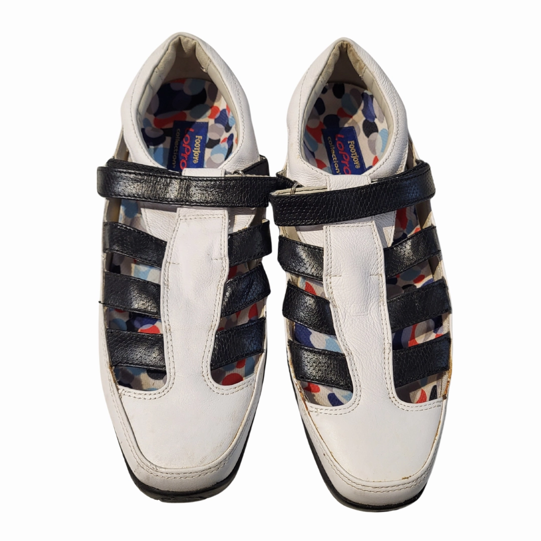 Air Flow Sneakers Retro Casual Sneakers Footjoy Women's LoPro White & Black Golf Shoes Everyday Shoes