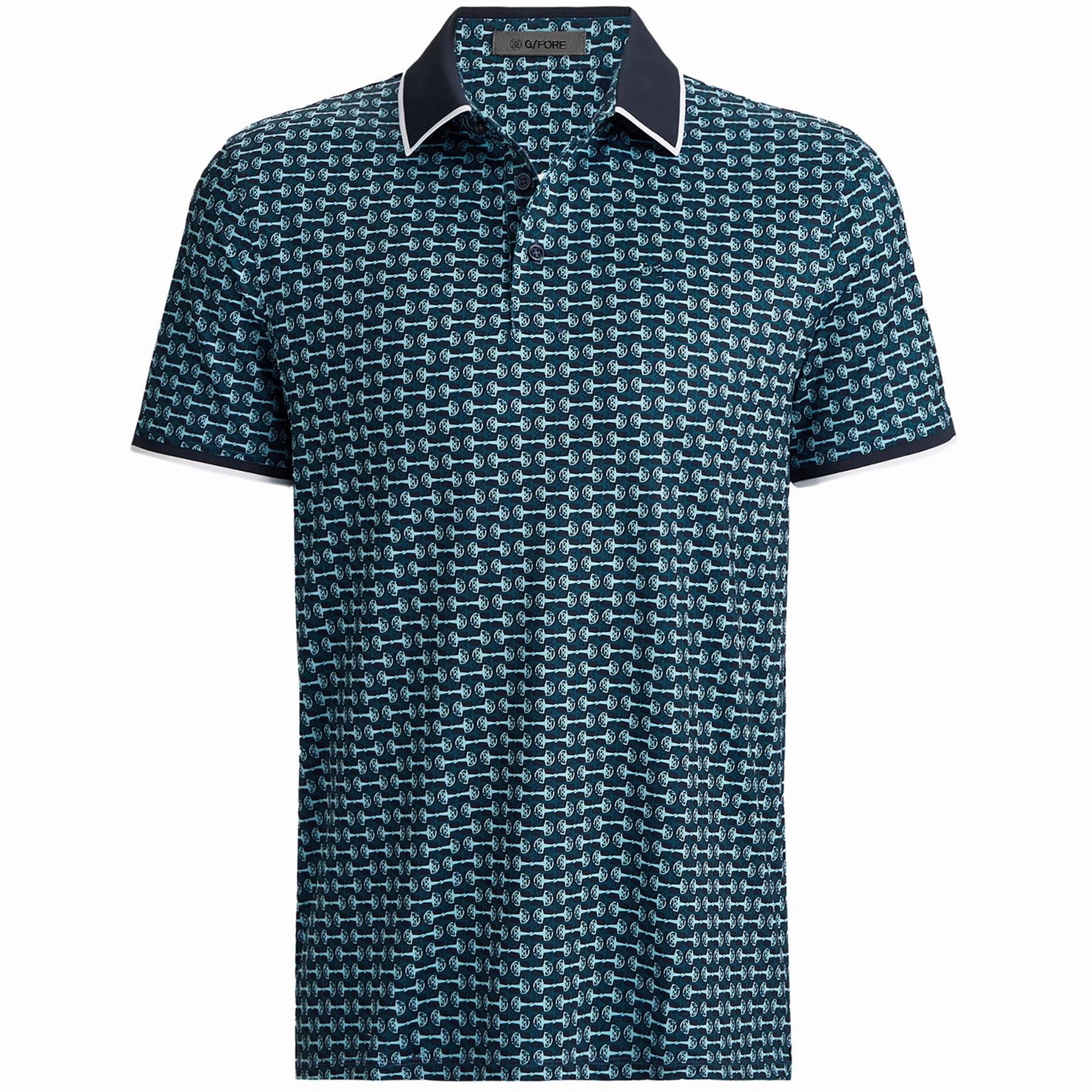 Rib Collar Tech Jersey Printed Polo Fountain G/Fore men's golf fashion