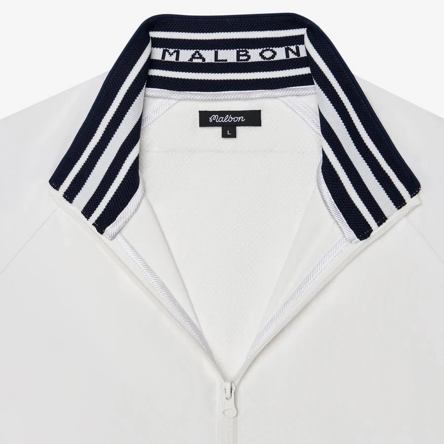Riva Nylon Jacket White Malbon Men's Golf Lifestyle Wear