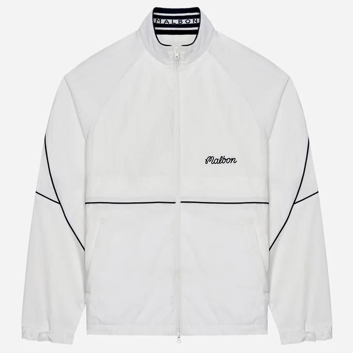 Riva Nylon Jacket White Malbon Men's Golf Lifestyle Wear