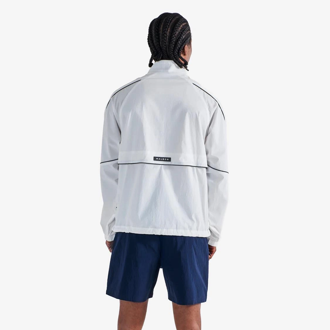 Riva Nylon Jacket White Malbon Men's Golf Lifestyle Wear