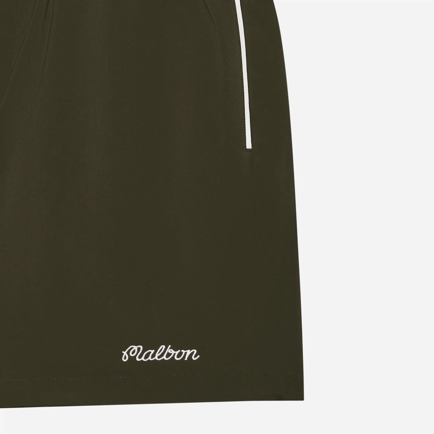 Riva Nylon Shorts Cypress Green Malbon Men's Golf Lifestyle Wear