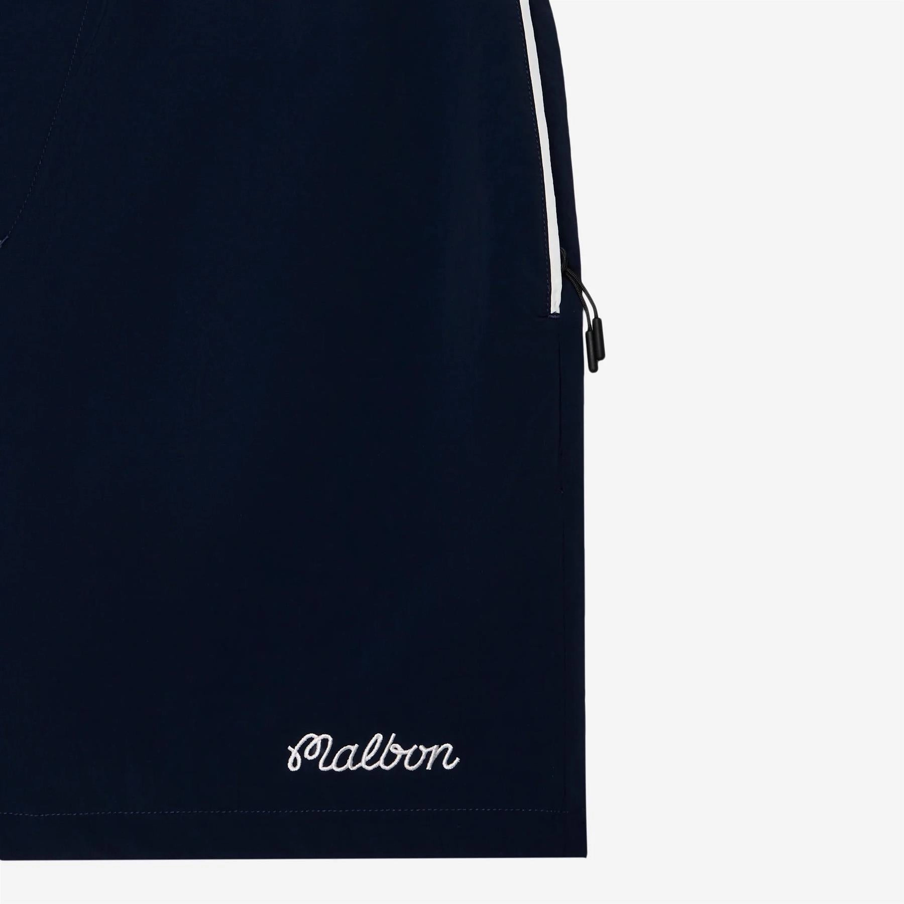 Riva Nylon Shorts Navy Malbon Men's Golf Lifestyle Wear