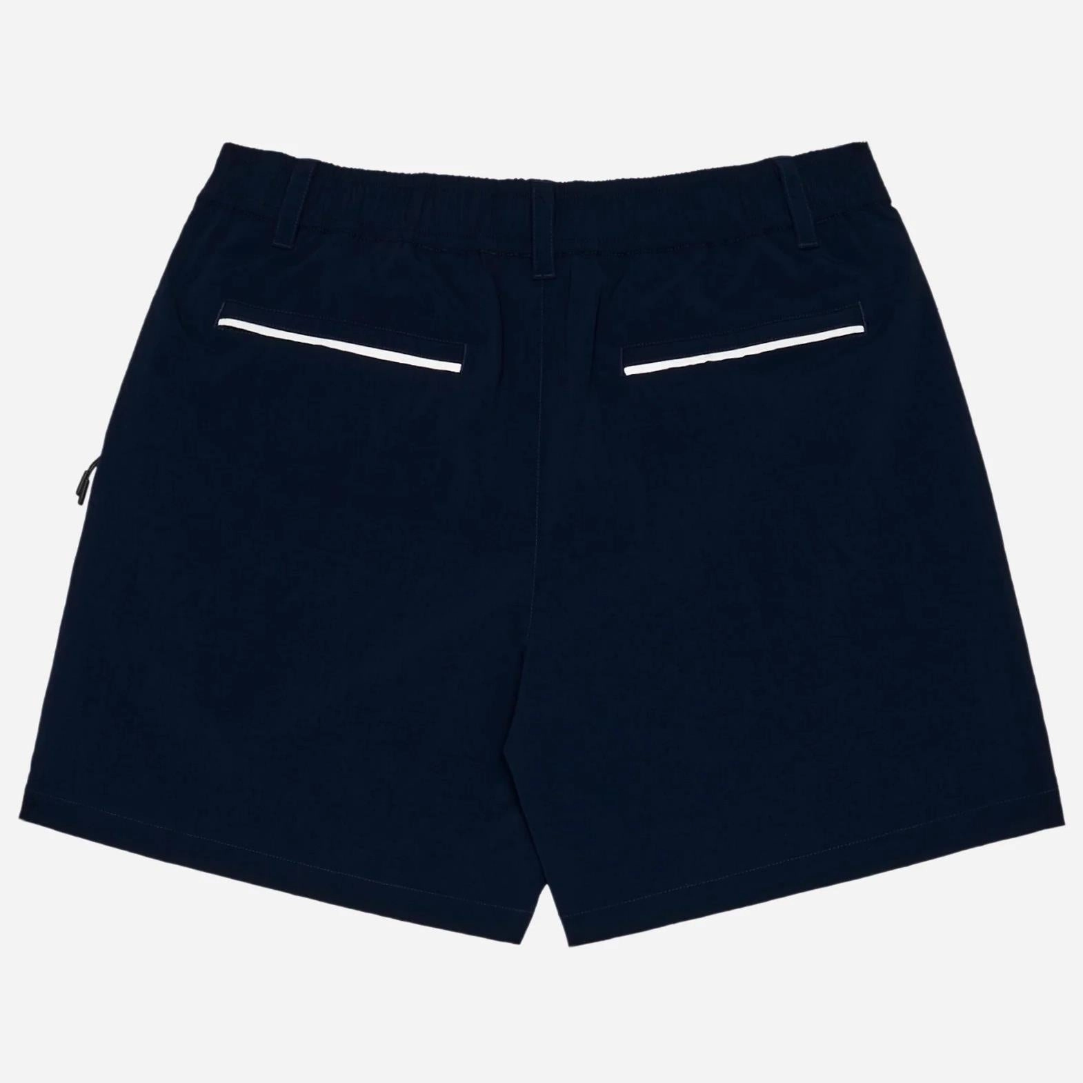 Riva Nylon Shorts Navy Malbon Men's Golf Lifestyle Wear