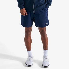 Riva Nylon Shorts Navy Malbon mens golf lifestyle wear
