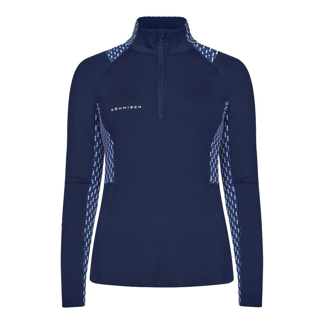 Rohnisch Ladies Bonnie Printed L/S Golf Polo Shirt 111968