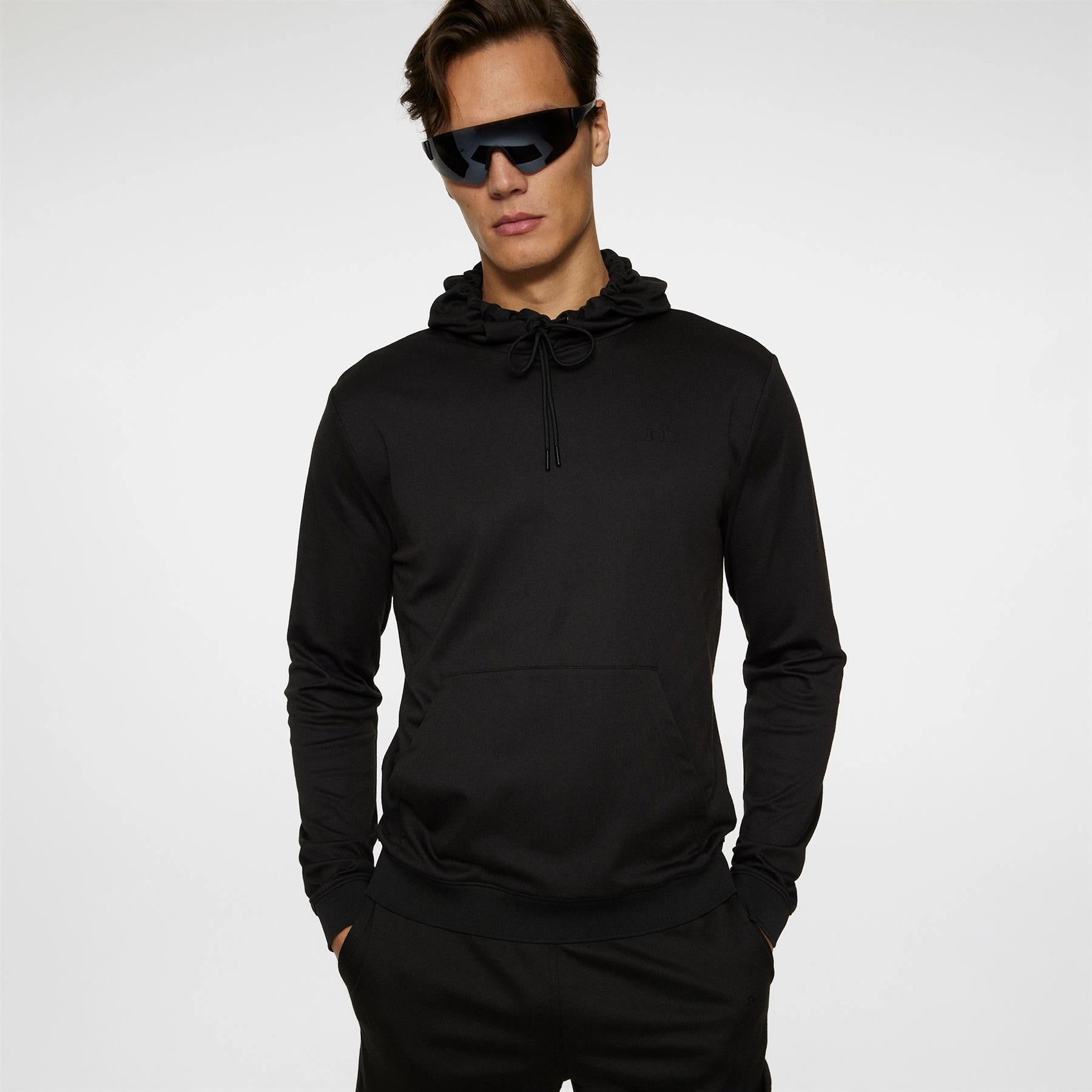 Roland Regular Fit Hoodie Black J.Lindeberg Golfwear for Men