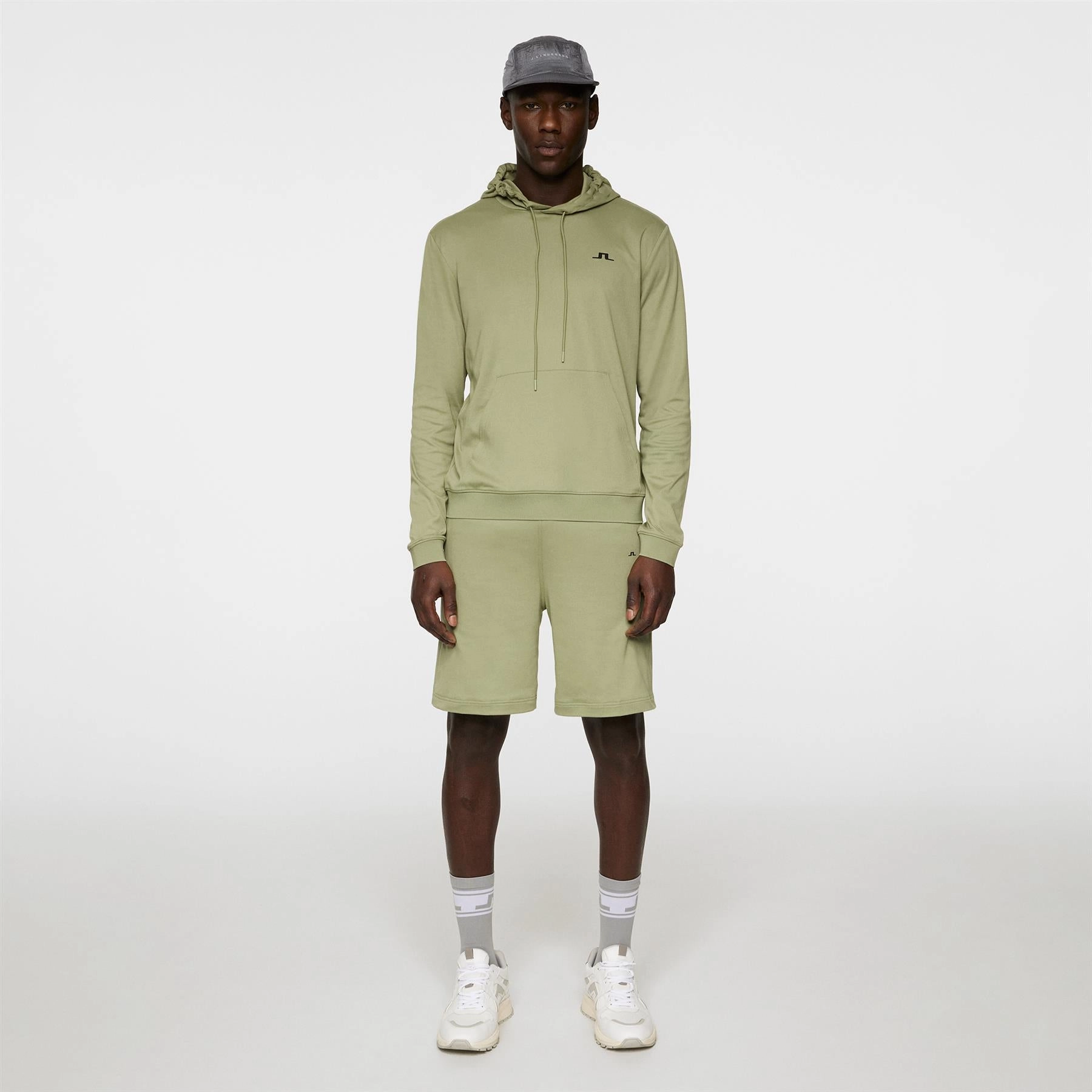 Roland Regular Fit Hoodie Oil Green J.Lindeberg Golfwear for Men