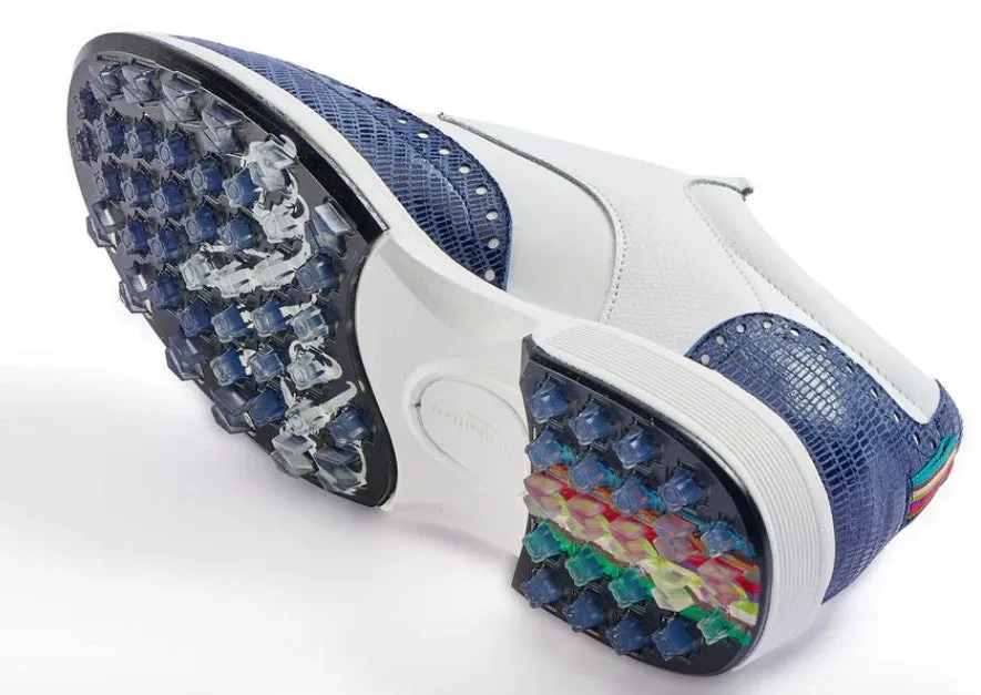 Royal Albartross Tailor in White Navy women's classic golf shoes