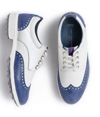 Royal Albartross Tailor in White Navy women's classic golf shoes