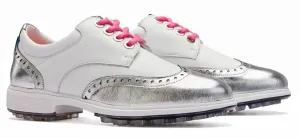 Royal Albartross Tailor in White/Silver women's classic golf shoes