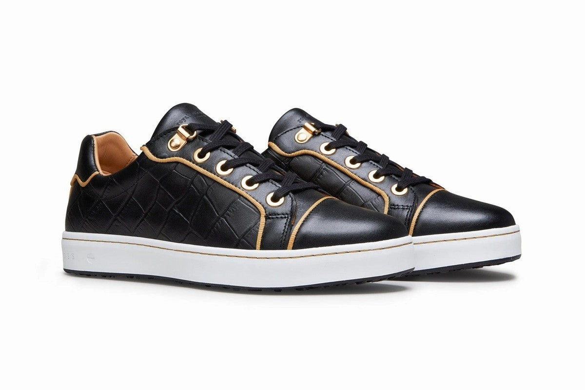 Royal Albartross Buckingham Shoe - Black/Gold women's performance golf shoes