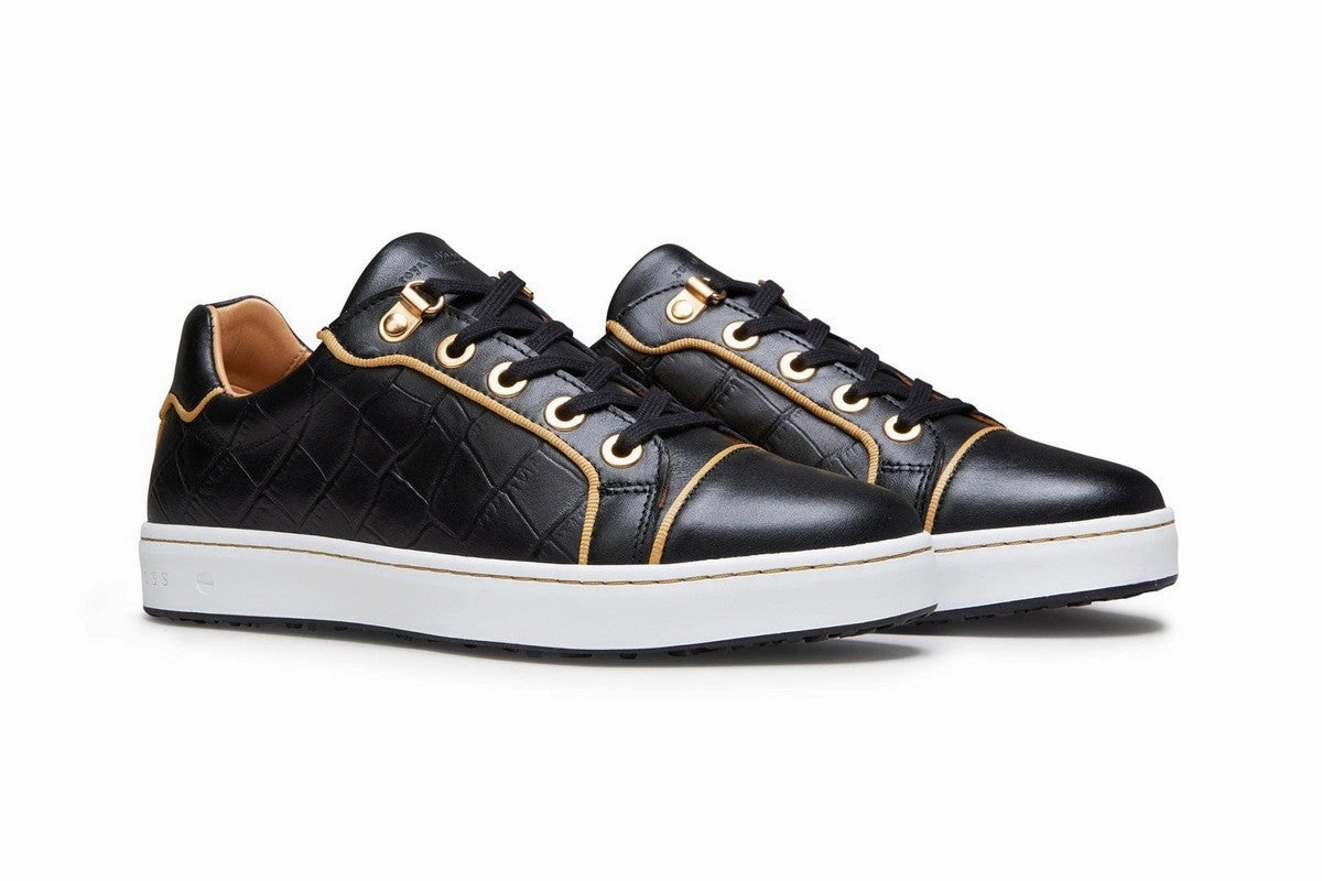 Royal Albartross Buckingham Shoe - Black/Gold women's performance golf shoes