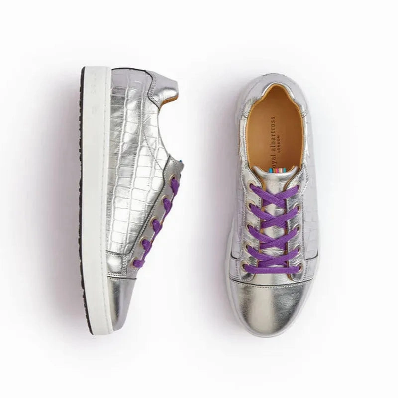Royal Albartross Buckingham Shoe - Silver Croc women's golf shoes