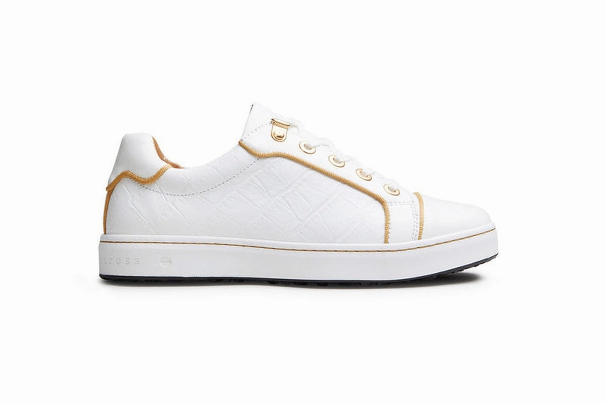 Royal Albartross Buckingham Shoe - White/Gold women's performance golf shoes