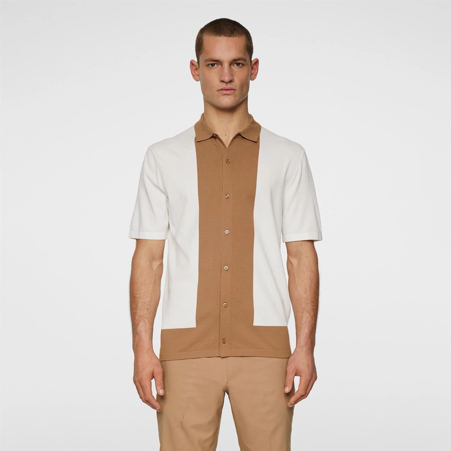 Rue Knitted Shirt White Premium J.Lindeberg menswear