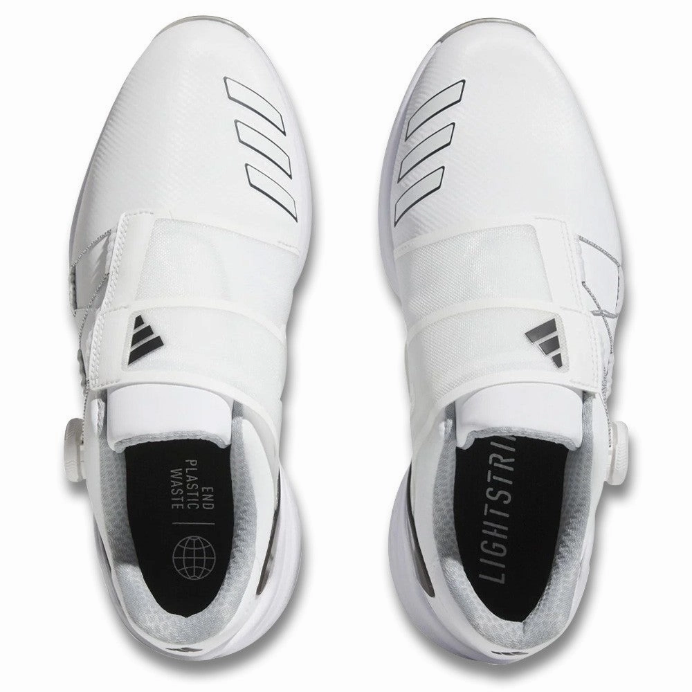 Lace-Up Sneakers Adidas ZG23 BOA Golf Shoes Cloud White/Core Black/Silver Metallic - 23 Men Easy On Shoes